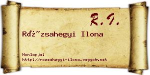 Rózsahegyi Ilona névjegykártya